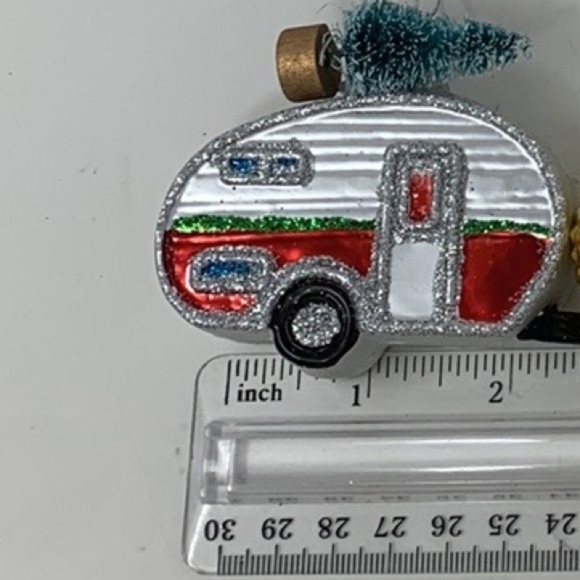 RV trailer w tree Christmas tree ornament holiday decoration retro style new - Picture 12 of 14